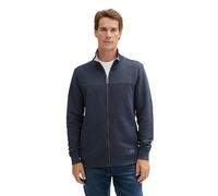 TOM TAILOR Men's Sweat Jacket with Stand-up Collar 1021269, 19024 - Sky Captain Blue White Melange, XXL