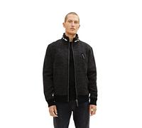 TOM TAILOR Men's Sweat Jacket with Stand-up Collar 1034373, 30860 - Black Streaky Inject, XL