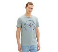 TOM TAILOR Men's T-Shirt with Print, 28129 Light Ice Blue, L