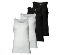 TOM TAILOR Men's Tank Top, 4-Pack - Undershirt, Garron S, Solid White