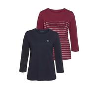 Tom Tailor Pack of 2 Three-Quarter Sleeve Tops Navy/burgundy