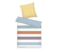 TOM TAILOR Renforcé Bed Linen, 70 x 90 cm + 140 x 200 cm, 100% Cotton/Renforcé, with Reversible Motif and Coloured Branded Zip, Colourful Stripes (Multi Colour)