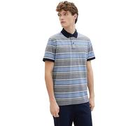 Tom Tailor Stripe Print Polo Shirt Blue Stripe