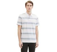 Tom Tailor Stripe Print Polo Shirt Grey Stripe