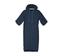 TOM TAILOR Surf Poncho for Men and Women, S-M, 100% Cotton/Terry Bath Poncho with Hood, Bum Pocket and Embroidered Logo, Dark Navy