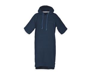 TOM TAILOR Surf Poncho for Men and Women, S-M, 100% Cotton/Terry Bath Poncho with Hood, Bum Pocket and Embroidered Logo, Dark Navy