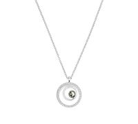 TOM TAILOR - TT-N0074 Women's Stainless Steel Necklace - Silver - with Crystal - Double Circle Pendant