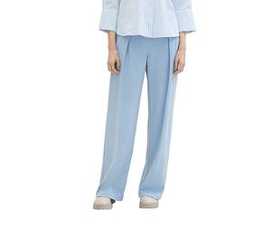 Tom Tailor Wide Leg Pleated Trousers Light Blue