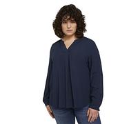 TOM TAILOR Women's 1024916 Blouse with Turn-up Sleeves, 10668-Sky Captain Blue, 20
