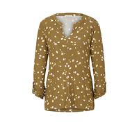 TOM TAILOR Women's 1030417 Longsleeve T-Shirt, 29156-Olive Small Floral Design, M