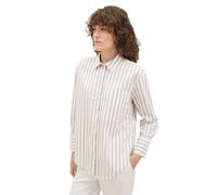 TOM TAILOR Women's 1034784 Stretch poplin Blouse with Chest Pocket, 32470-Grey Offwhite Vertical Stripe, 10