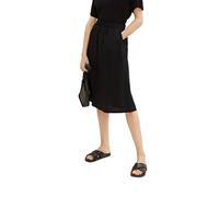 TOM TAILOR Women's 1036678 Linen Skirt, 14482-Deep Black, 10