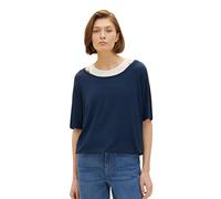 TOM TAILOR Women's 1036775 2 in 1 T-Shirt with Cord Detail, 11758 Midnight Sail, S