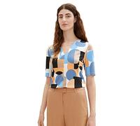 TOM TAILOR Women's 1036800 V Neck tee, 31817-Abstract Retro Shapes Design, M