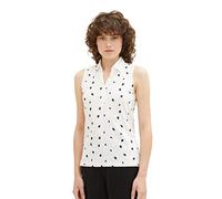 TOM TAILOR Women's 1037379 Polo top, 32675-Offwhite Navy Dot Design, Large