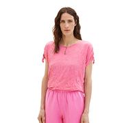 TOM TAILOR Women's 1037423 T-Shirt with Ruffles and Pattern, 31647-Nouveau Pink, XXL