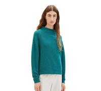TOM TAILOR Women's 1037742 Mock Neck Sweater, 32402-ever Green Melange, L
