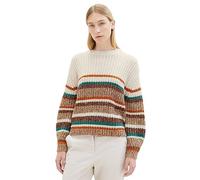 TOM TAILOR Women's 1037788 Pullover Sweater, 32444-Blush Multicolor Stripe, L