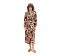 TOM TAILOR Women's 1037929 Ruffle Maxi Dress, 32367-Grey Orange Tie Dye Floral, 18