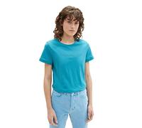 TOM TAILOR Women's 1038453 T-Shirt with Lettering, 31668-Petrol Green, M