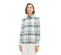 TOM TAILOR Women's 1038869 Blouse, 34272-offwhite Teal Check, 10