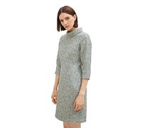 TOM TAILOR Women's 1038886 Boucle Dress with Stand-up Collar, 33958-Navy Teal, 12