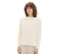 TOM TAILOR Women's 1039067 Long-Sleeved T-Shirt, 33977-Beige Offwhite Stripe, M