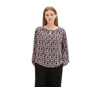 TOM TAILOR Women's 1039122 Blouse, 33990-Black Lilac Abstract Design, 18