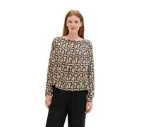 TOM TAILOR Women's 1039122 Blouse, 33991-Beige Black Abstract Design, 10