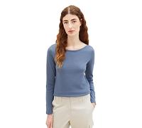 TOM TAILOR Women's 1039767 Basic Long-Sleeved Shirt, 10904-stormy Sea Blue, XXL