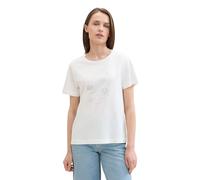 TOM TAILOR Women's 1040544 Basic T-Shirt with Print, 10320-Soft Clear White, XXL