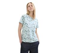 TOM TAILOR Women's 1040544 Basic T-Shirt with Print, 35316-Blue Offwhite Flower, L