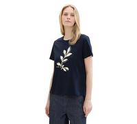 TOM TAILOR Women's 1040544 T-Shirt, 10360-Real Navy Blue, Large