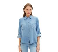 TOM TAILOR Women's 1041221 Blouse, 10113 Clean Mid Stone Blue Denim, 10