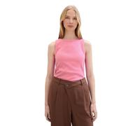 TOM TAILOR Women's 1041538 Basic Tank top with Ribbed, 35346-Pink Offwhite Stripe, XXXL