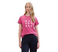 TOM TAILOR Women's 1041569 Basic T-Shirt with Floral Print, 35275-Lush Orchid, XXS