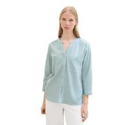 TOM TAILOR Women's 1041681 Basic Linen Blouse with Chest Pockets, 30463-Dusty Mint Blue, 10