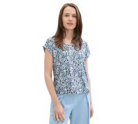 TOM TAILOR Women's 1042623 T-Shirt, 36410-Navy Leaf Print, XXS