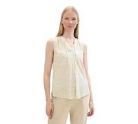 TOM TAILOR Women's 1042950 Basic Blouse with Ruffle Detail on The Collar, 36379-Abstract Beige Lines Design, 16
