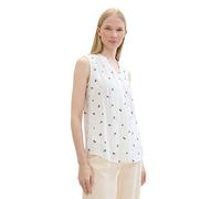 TOM TAILOR Women's 1042950 Basic Blouse with Ruffle Detail on The Collar, 36383-Pink Offwhite Floral Design, 14