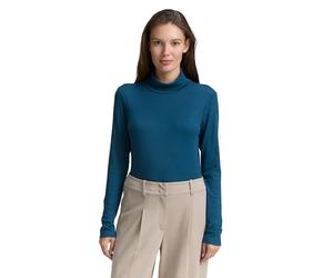 TOM TAILOR Women's 1043142 Long Sleeve with Turtleneck, 13183 - Dark Petrol, L