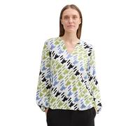 TOM TAILOR Women's 1043863 V-Neck Blouse, 36886-Abstract Houndstooth Design, 12