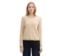 TOM TAILOR Women's 1044104 Pullover Sweater, 37527-Beige Ecru Bubble Knit Design, L