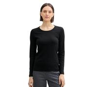 TOM TAILOR Women's 1044138 Basic Long-Sleeved Shirt, 14482-Deep Black, M