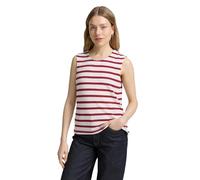 TOM TAILOR Women's 1046433 Top, 37838-Offwhite Deep Red Stripe, M