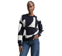 TOM TAILOR Women's 1049413 Sweatshirt, 38859-Navy White Big Scale Print, L