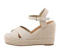 TOM TAILOR Women 5390900012 Wedge Sandal, Off-White, 6 UK