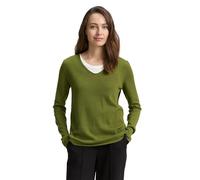 TOM TAILOR Women's Basic Knitted V-Neck Jumper, 38802 - Deep Ivy Green, XS