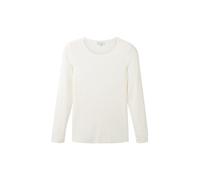 TOM TAILOR Women's Basic Long-Sleeved Shirt with Ribbed Structure