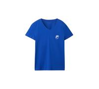 TOM TAILOR Women's Basic T-Shirt with Embroidery, 14531 - Shiny Royal Blue, XL